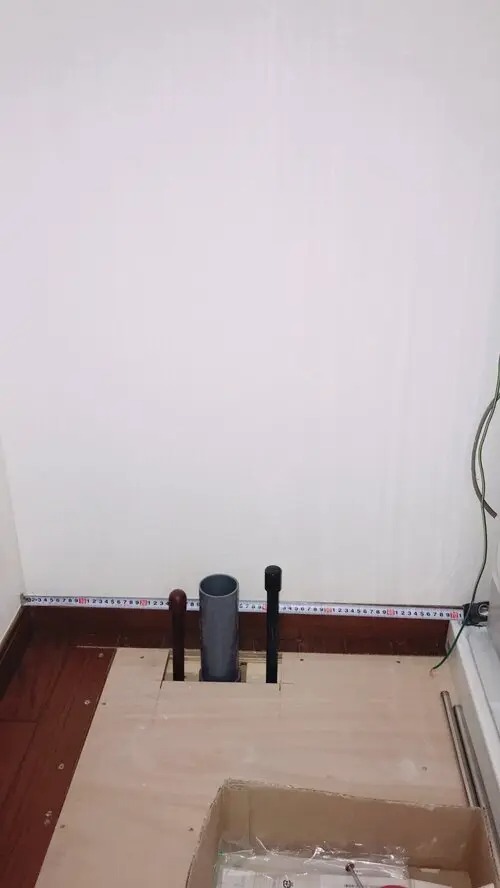 施工中の手洗い場