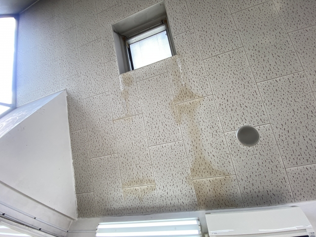 窓周りが濡れている